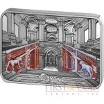 Cook Islands ROYAL PALACE OF CASERTA REGGIA ITALY series GRAND INTERIORS Silver coin $10 2014 Innovative Partial Antique Finish and Proof High Relief Marble Inlays 2.5 oz